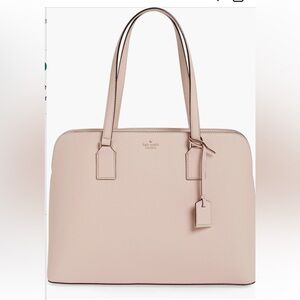 kate spade cameron street marybeth leather tote laptop bag | toasted wheat
